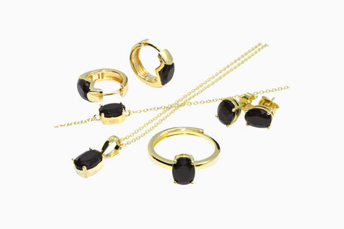Divya दिव्या | Onyx | Ohrstecker | 18K Vermeil Vergoldung